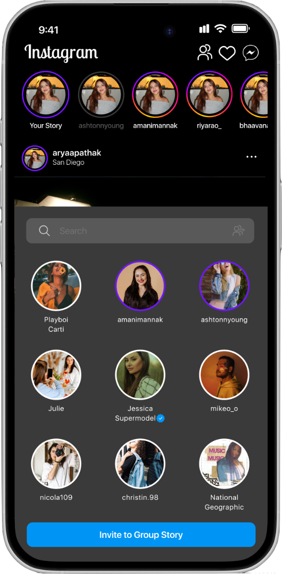 Instagram: Invite contributors in one tap
